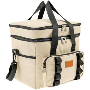 Imagem de Bolsa térmica macia, 38 latas para refrigerador de praia, refrigerador macio à prova de vazamento, à prova d'água e dobrável para almoço, praia, bebidas, viagens, acampamento, piquenique, para homens