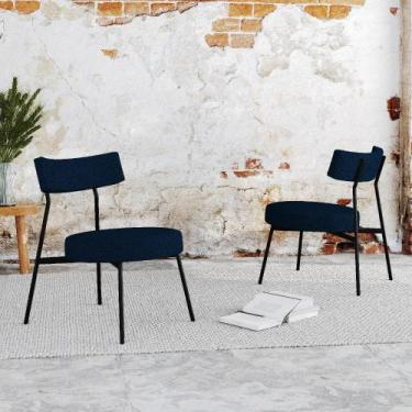 Imagem de Conjunto 2 Poltronas Estofadas Stout Tecido Sintético Est.Preta - Meta