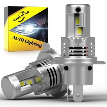 Imagem de KIMLATAR Lâmpada LED de neblina H4 super brilhante atualizada com brilho 50000lm, tamanho mini de halogênio 1:1, vida útil de 10 anos, Plug and Play, lâmpadas de neblina H4/9003, pacote com 2