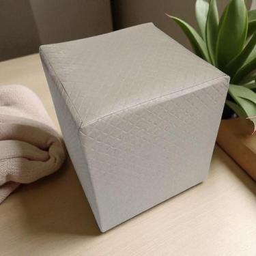 Imagem de Mini Puff Banqueta Quadrado Cubo Decorativo material sintético e Suede
