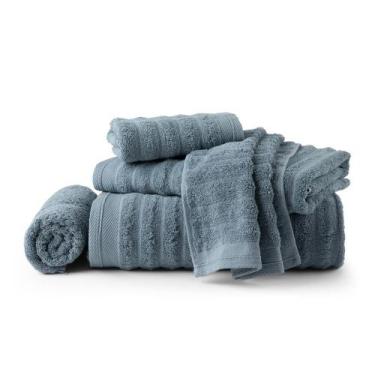 Imagem de Jogo De Toalha Banho 5 Peças 100% Algodão Aura Atlântica, Azul