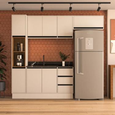 Imagem de Cozinha Compacta 4 Peças 250036 Sem Tampo Koya Creme Politorno Móveis