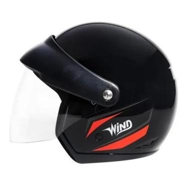 Imagem de Capacete Aberto Moto Wind Visor Preto Brilhante Taurus-58