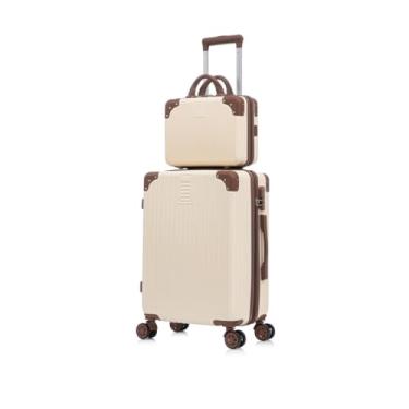 Imagem de Mala De Bordo +frasqueira Viagem jia Rodinhas 360°modelos (Branco,N20 /10kg 53 * 35 * 23)