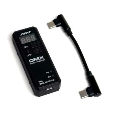Imagem de PMI Receptor DMX sem fio – Versão de 2,4 GHz para SmokeNINJA Pro – DMX512 sem fio via USB-C – Ultra-compacto, sem cabo XLR – Alcance de 100 m – Funciona com consoles DMX padrão e transmissor 2,4G