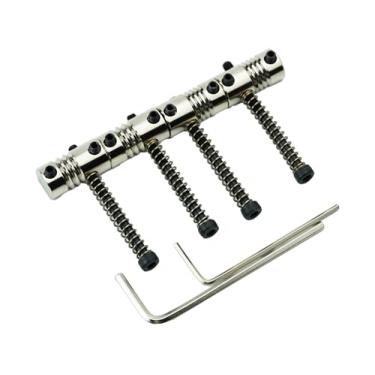 Imagem de Guyker Selas Bass Bridge, String Pitch 19 mm latão compensado selas com peça de substituição chave (conjunto de 4, cromado)