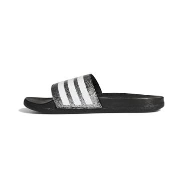 Imagem de adidas Adilette Comfort Slide Sandal, Black/White/Black, 12 US Unisex Little Kid