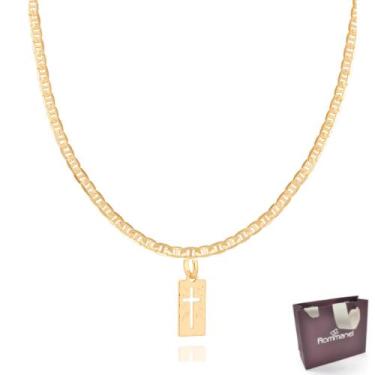 Imagem de Cordão masculino 60cm Rommanel + crucifíxo medalha 530614540004