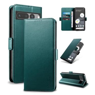 Imagem de YunuBeyii Capa Carteira para Google Pixel 7 Pro - [Bloqueio RFID] Capinha Flip Magnética para Celular de Couro PU de Luxo com Suporte,Case Proteção,Rsistente,Antichoque, Verde