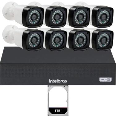 Imagem de Kit 8 Câmeras De Segurança Residencial Dvr Intelbras mhdx 8ch Hd 1TB