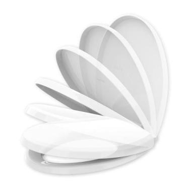 Imagem de Tampa de Vaso Celite Saveiro Oval Soft Close Branco Anatômico Poliprop