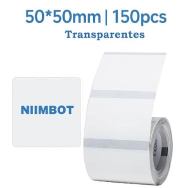 Imagem de Etiqueta Térmica 50x50mm Niimbot – Quadrada, 150 Unidades por Rolo, Papel Térmico Adesivo para Impressora Portátil