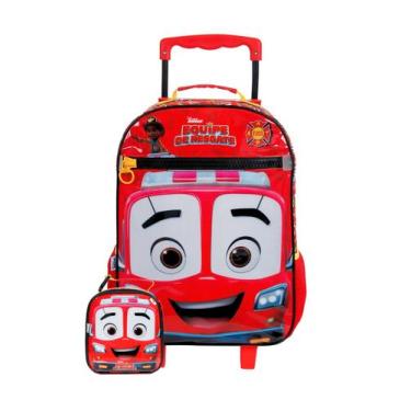Imagem de Kit Escolar Equipe Resgate Mochila Roda + Lancheira + Estojo - Dermiwi