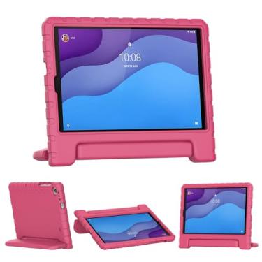 Imagem de SIMPLEWAY Capa infantil para Lenovo Tab M10 HD (2ª geração) 10,1 polegadas 2020 modelo TB-X306X/TB-X306F, capa com suporte de alça leve à prova de choque, rosa
