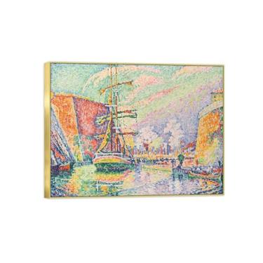 Imagem de Impressão em tela famosa pintura - paisagem arte de parede - porta - pôster moldura dourada para decoração de casa 30 x 40 cm 12 x 16 pol