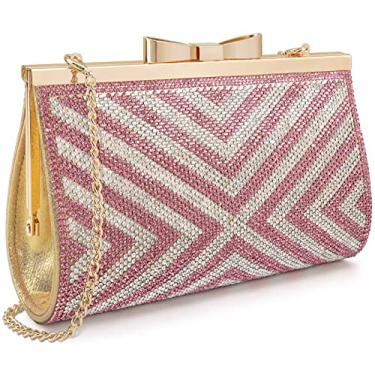 Imagem de Sumnn Bolsa clutch para noite, coquetel, formatura, brilhante, strass, cristal, noiva, dama de honra, festa de casamento, bolsas formais para mulheres, Ouro / Estilo B