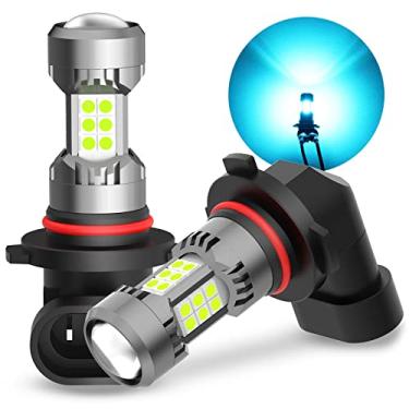 Imagem de PHINLION 3200 Lumens 9006 HB4 Lâmpadas LED de neblina azul gelo, super brilhante 3030 30-SMD substituição com projetor, pacote com 2