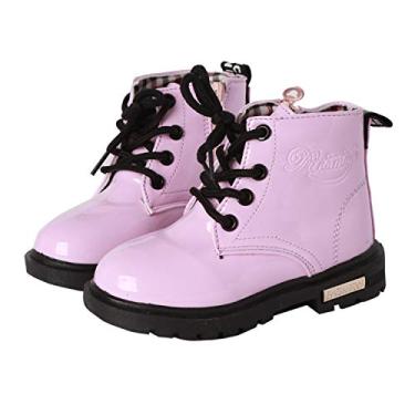 Imagem de Botas Martin impermeáveis infantis YWPENGCAI para meninos e meninas (crianças pequenas), rosa, 7 Toddler