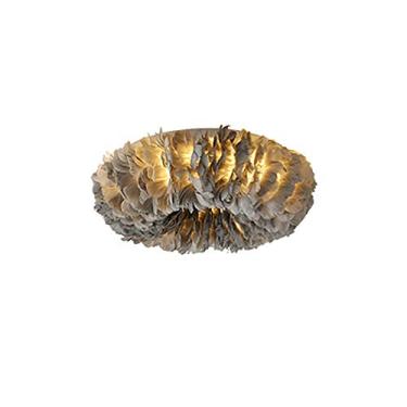 Imagem de Lustre moderno Criatividade Pena Teto Ht Fofo Abajur Lustre Moderno Minimalista Decoração Pingente Ht para Quarto Meninas Quarto-Cinza 80Cm/Cinza/60cm luminária pendente pendente