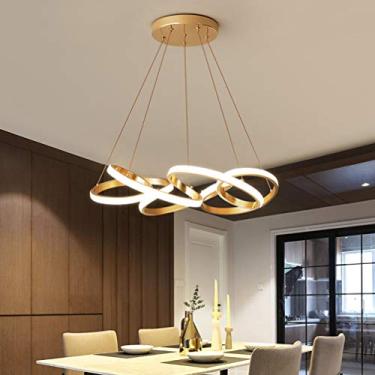 Imagem de Luminária pendente LED de teto com controle remoto, luminária pendente de mesa de jantar com controle remoto, lustre decorativo de acrílico de design moderno para sala de estar, quarto, sala