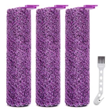 Imagem de LBLVBNEWD Pacote com 3 peças de reposição para escovas de rolo SD201 compatíveis com Shark Steam Pickup 3 em 1 esfregão a vapor SD200, SD201, SD201C, SD201Q, SD205, 3 rolos de escova, 1 escova de