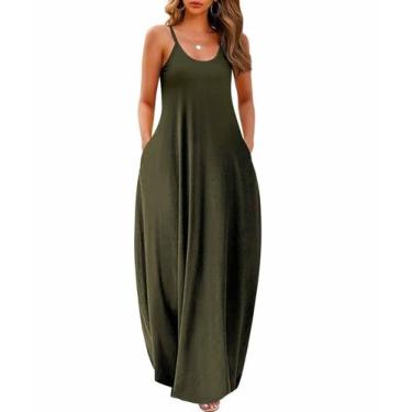 Imagem de Vestido feminino Wolddress 2025 casual sem mangas plus size Maxi