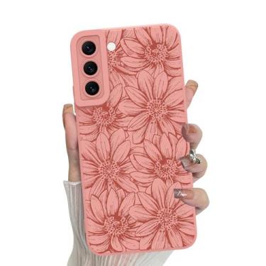 Imagem de Capa de telefone MZELQ Silicone Rosa Floral Samsung Galaxy S22