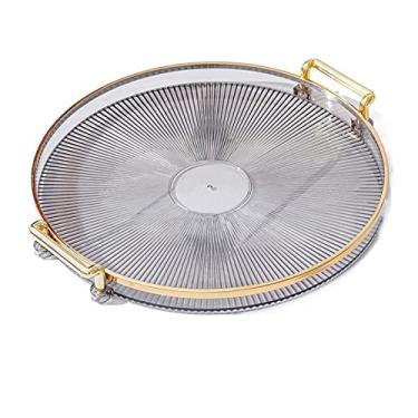 Imagem de Bandeja cinza bandeja de servir multiuso prato bandeja de sobremesa exibição de perfume cosmético para cozinha, bancada, quarto, mesa, sala de estar (cor: 4) (1)