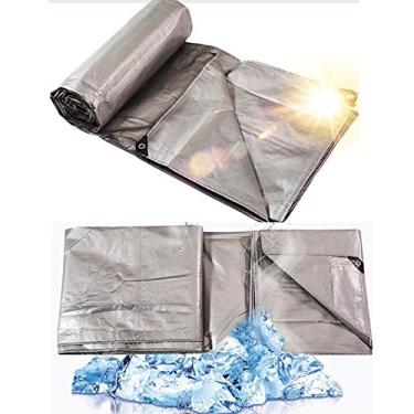 Imagem de MTYLX Lona grande resistente, lonas, tenda engrossar dobrável à prova de chuva anti-sol, resistência a altas temperaturas, antienvelhecimento, resistente ao desgaste, leve, cinza, 2X2M