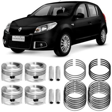 Imagem de Kit Pistão Anel 0.50 Renaut Sandero 1.0 2008 a 2016 Flex Metal Leve