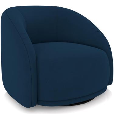 Imagem de Poltrona Decorativa Giratória Angelina M03 Veludo Azul Marinho - Lyam Decor