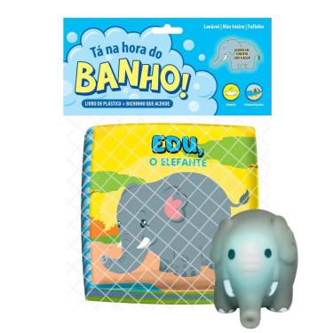 Imagem de Livrinho p/ Banho Ta Na Hora Do Banho Edu O Elefante 9178 - Vale Das letras