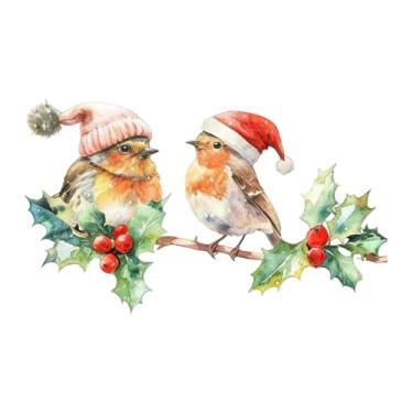 Imagem de Kuntesetty Adesivo de Parede de PVC à Prova D'água com Estampa de Pássaros de Natal para áreas Internas E Externas, Adesivo de Janela de