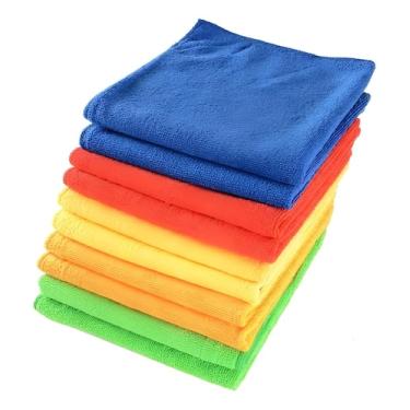 Imagem de Kit 10 Flanela Microfibra Limpa Vidro Pia Pano Multiuso Tipo - Sambao