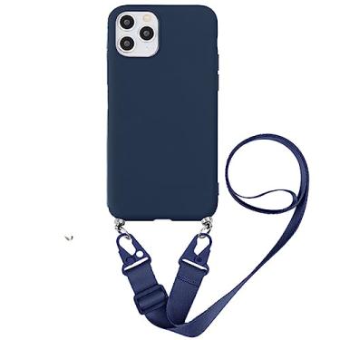 Imagem de Capa tiracolo com alça para Samsung Galaxy S23 Ultra S 23 Plus S23Ultra S23Plus S22 SamsungS23 Colar de silicone Capa macia, azul escuro, para Galaxy S20 Plus