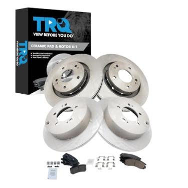 Imagem de TRQ Kit de freio e rotor de cerâmica compatível com Mitsubishi Lancer 2009