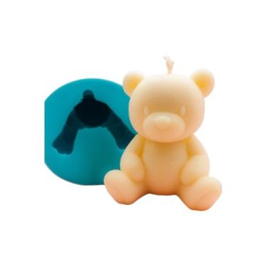 Imagem de Molde De Silicone Ursinho Felpudo | Para Velas E Sabonetes Artesanais | Design Fofo E Detalhado | Forma De Silicone FlexíVel(TAMANHO P,2 MOLDES)