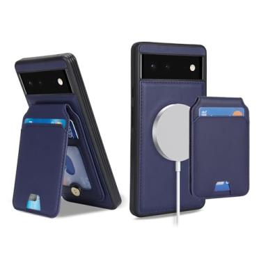 Imagem de SailorTech Capa para Google Pixel 7 com suporte para cartão de crédito, serve para Pixel 7 capa de couro para mulheres compatível com carteira destacável 2 em 1 para homens - azul