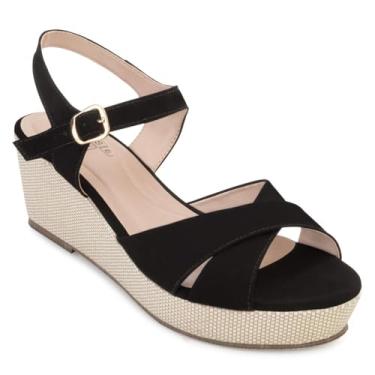 Imagem de Sandália Anabela Sense Way GB24-3100 NB Preto-Bege TAM 40 ao 43