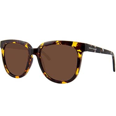 Imagem de Óculos de sol femininos e masculinos com armação borboleta com hastes de acetato, Armação de tartaruga transparente/lente polarizada marrom, 55-15-140