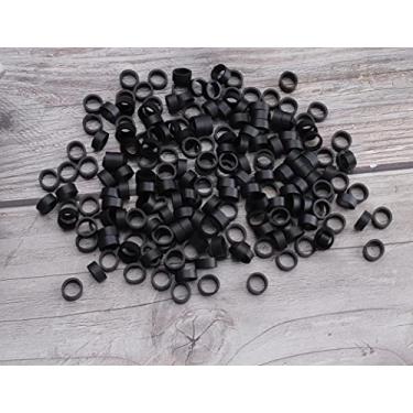 Imagem de 200 peças de abraçadeiras de silicone 12 mm OD reutilizáveis de borracha para gerenciamento de cabos de fio home office organização escolar (preto)