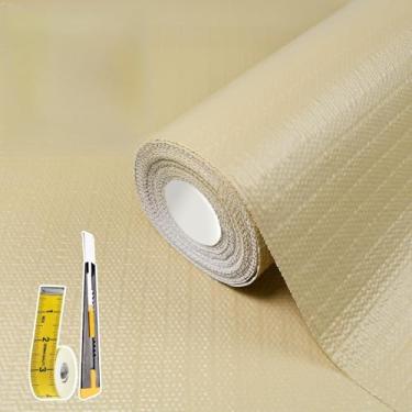 Imagem de Forros de prateleira para armários de cozinha 30,5 cm x 20 m, forro de gaveta não adesivo bege puro forro de prateleira engrossado antiderrapante fácil de limpar para caixa de ferramentas geladeira