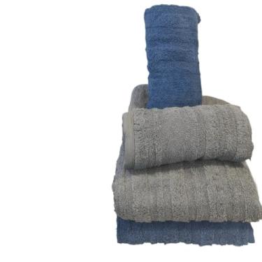 Imagem de Kit Toalha, Kit com 03 Toalha de Banho Grande E Grossa(Volume Extra) Azul Marinho Ou Branca Ou Cinza Ou Grafite(2Cinza Grafite / 1Azul Marinho)