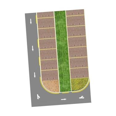 Imagem de JunZheHub Adesivo de Cena de Estrada, Modelo de Estacionamento, Adesivo de Carro Fundido, Diorama, Material de Papel de Construção, Marcações de Faixa Realistas, 25x40cm