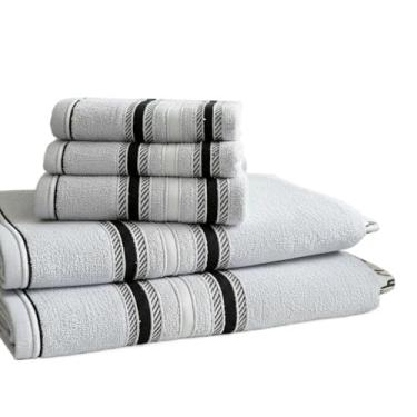 Imagem de Toalha Banhão, Kit 3 Toalha de Algodão Premium 2 Banho E 1 Rosto Toque Suave Alta Absorção E Durabilidade(Jogo 2 Banho/1 Rosto Branca)