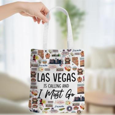 Imagem de Presentes de viagem para meninas, lembrancinhas, lembranças de Las Vegas, presentes de Las Vegas, sacola de lona, bolsa de viagem de fim de semana, para mulheres, amigas, irmãs, bolsas de ombro