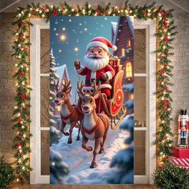 Imagem de Faixa festiva de Natal com tema de fazenda para celebração de Natal com tema de fazenda para decoração sazonal, evento interno