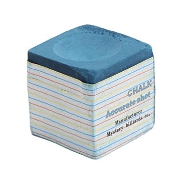 Imagem de Giz de taco de bilhar profissional azul, giz de taco de bilhar de forte adesão com forma de aplicador arredondado para fotos precisas, menos poeira, para jogos em casa e torneios