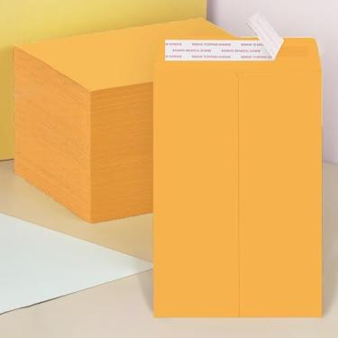 Imagem de Pacote com 20 envelopes Kraft autovedantes - Envelopes de correspondência resistentes para documentos, cartas e convites (152 x 229 mm) 15 x 22 polegadas - amarelo