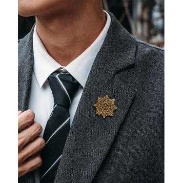 Imagem de Broche de sol de coroa retrô para mulheres e homens banhado a ouro broches celestiais vintage alfinetes de lapela acessórios de vestido delicado ws joias de Natal para festas de fim de ano